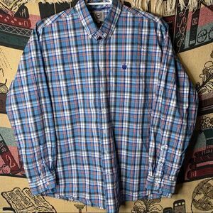 Cinch Plaid Checked Multicolor Button Down Dress Shirt Size L
